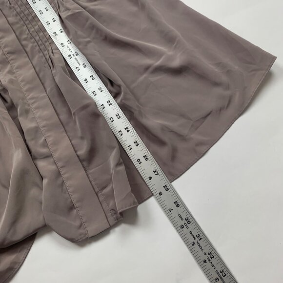 Style&Co Womens Pleated Open-Front Blouse Tan Beige Gray XS - Picture 5 of 5